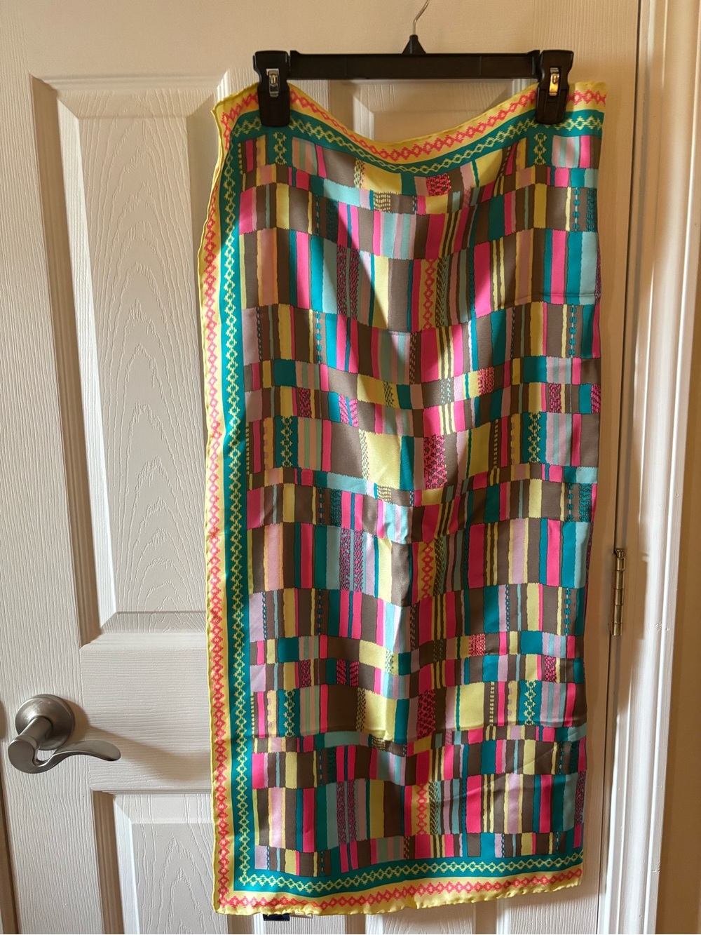 Doncaster Multi-Striped Maxi Skirt in Turquoise, Pink, Yellow and Brown